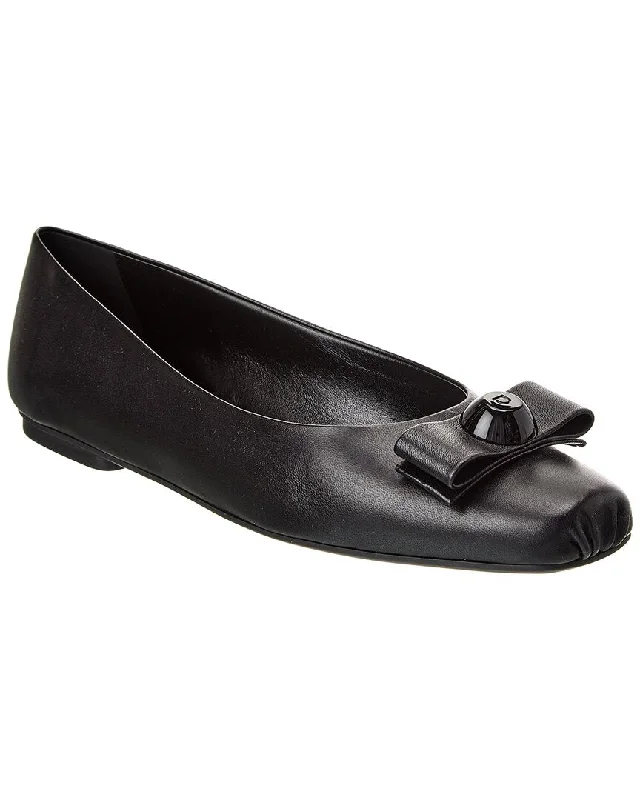 Ferragamo Pina Leather Ballet Flat