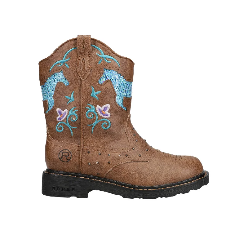 Glitter Horse Round Toe Cowboy Boots (Little Kid-Big Kid)