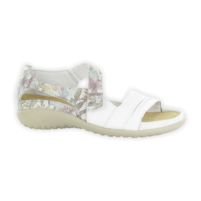 Soft White/Floral Leather