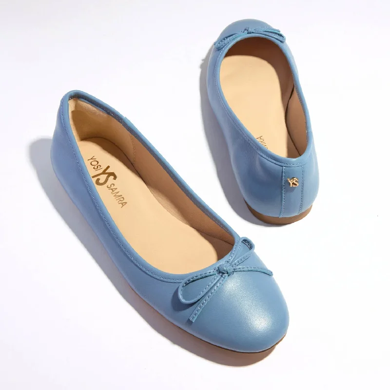 Sadie Ballet Flat in Aqua Leather