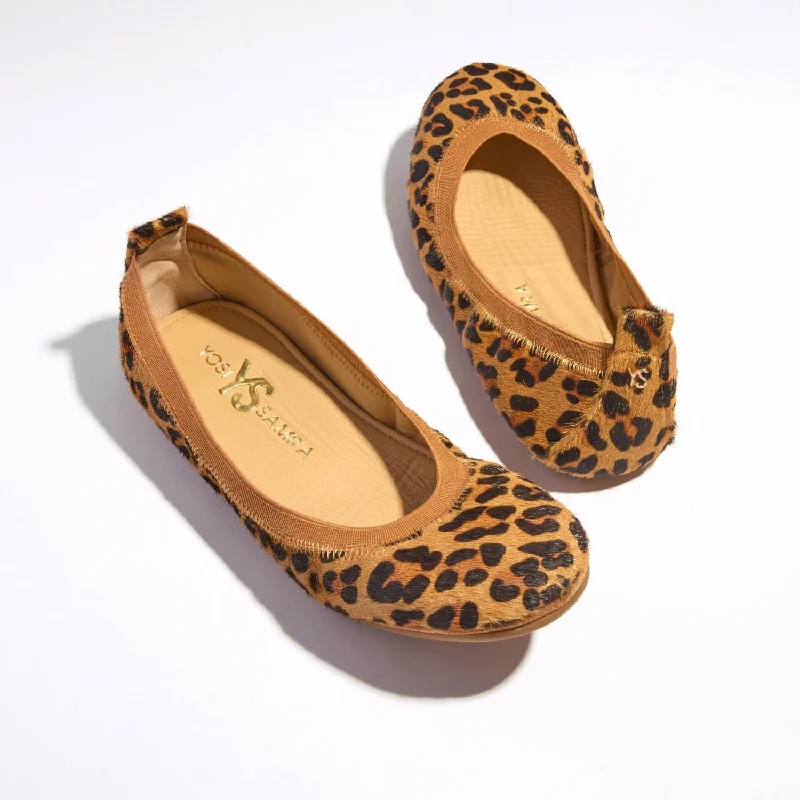 Samara Foldable Ballet Flat in Leopard Calf Hair