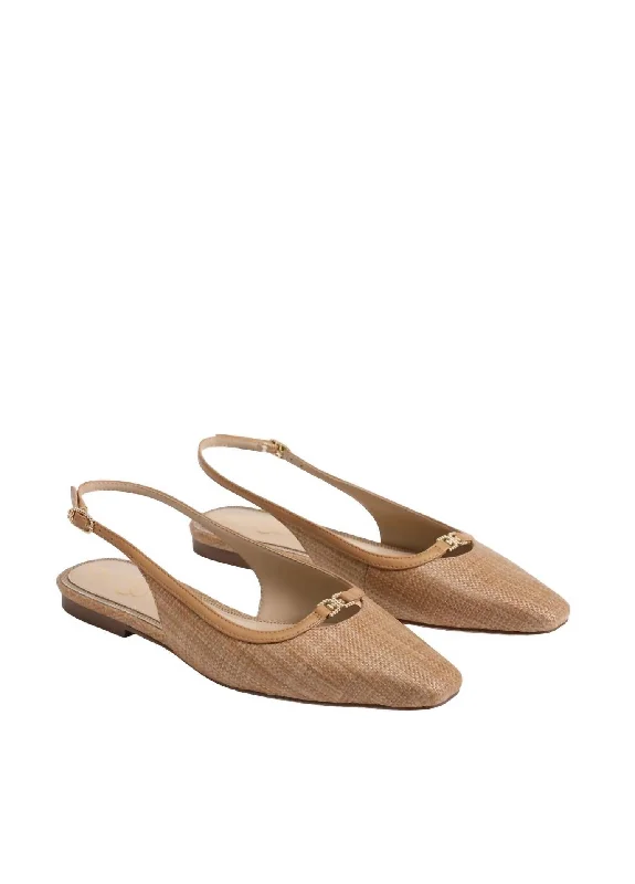 Women's Cleo Slingback Flat In Buff Tan