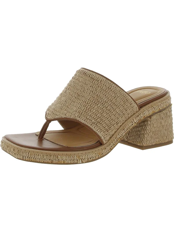 A-Ferrara2 Womens Textured Faux Leather Thong Sandals