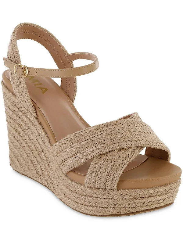 ALOUETTE Womens Woven Ankle strap Espadrilles