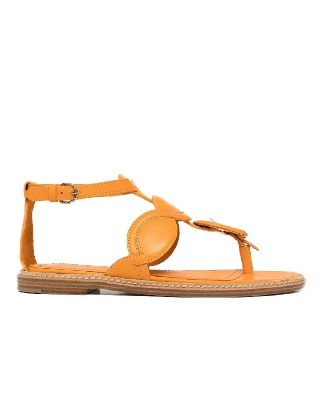 Arabella Braided Leather Sandal In Marigold