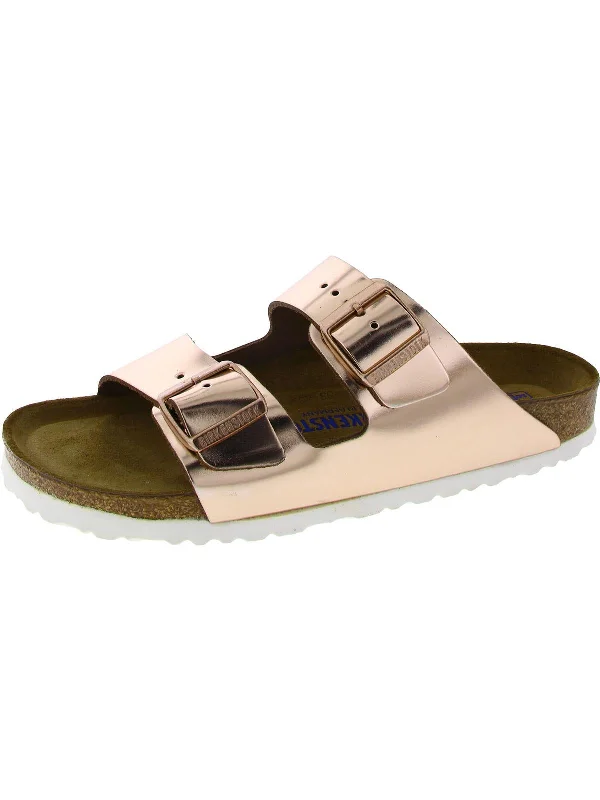 Arizona Bs Womens Leather Slides Flatform Sandals