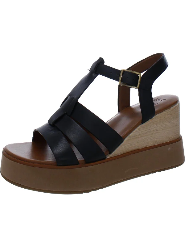 Barrett Womens Leather Wedge Platform Sandals