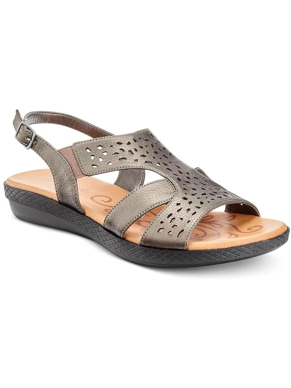 Bolt Womens Metallic Buckle Slingback Sandals