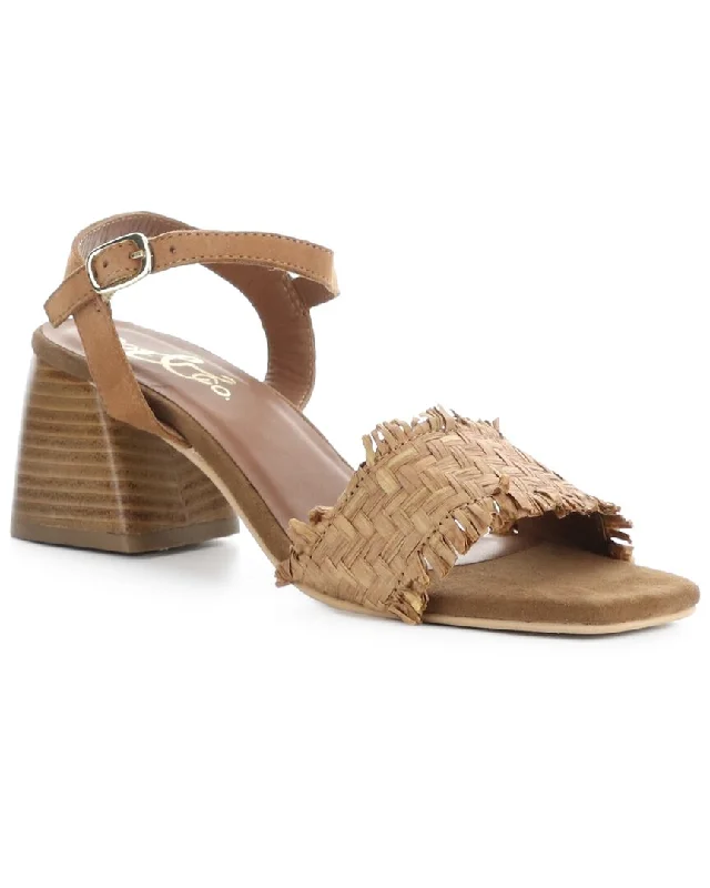 Bos. & Co. Gera Raffia & Suede Sandal