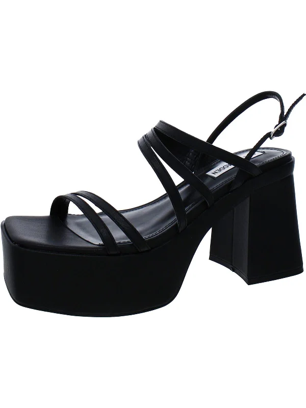 Bossy Womens Leather Ankle Strap Platform Sandals