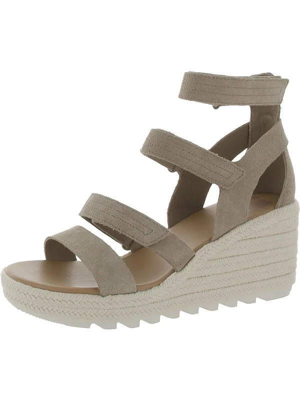 Cameron Wedge Multi Strap Womens Suede Ankle Strap