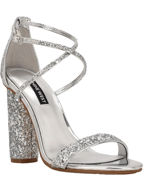 Celebra 3 Womens Sequined Ankle Strap Heels