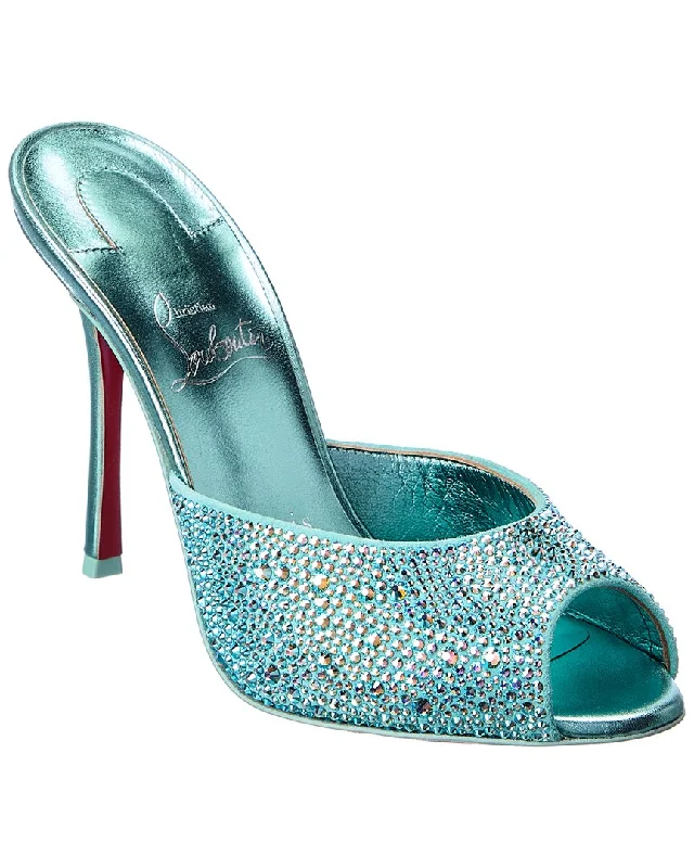 Christian Louboutin Me Dolly Strass 100 Suede & Leather Sandal