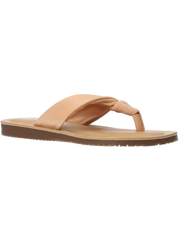 Cov-Italy Womens Leather Toe-Post Slide Sandals