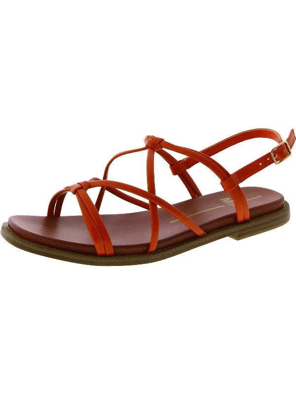 DAPHINE Womens Strappy Flat Strappy Sandals