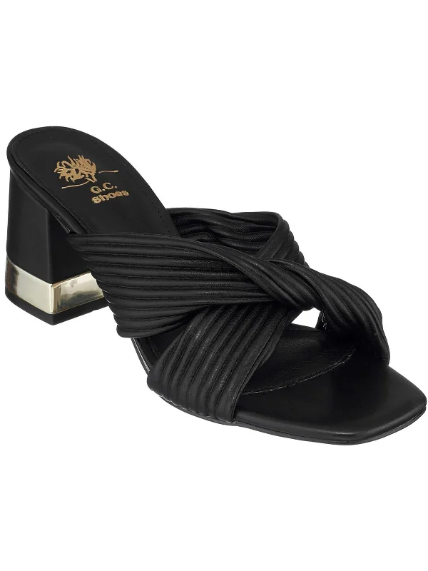 DARA Womens Faux Leather Mule Sandals