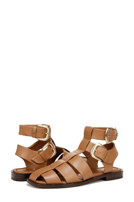 Dawn Ankle Buckle Sandal In Saddle Leather