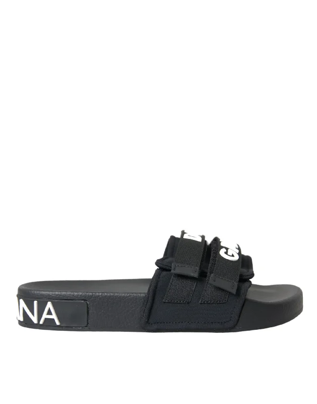 Dolce & Gabbana  Neoprene Slides Flats Beachwear Women's Shoes