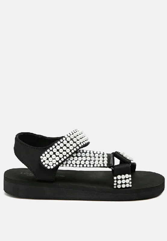 floater sandals in black