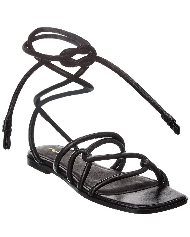 FRAME Denim Le Remi Lace-Up Leather Sandal