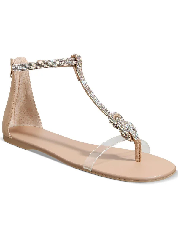 Germani Womens Embellished Knot-Front Thong Sandals