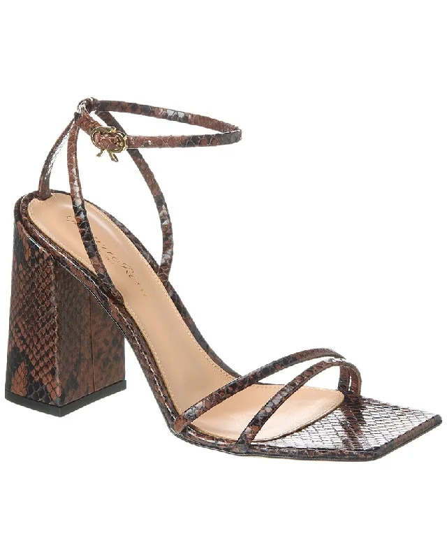 Gianvito Rossi 95 Snake-Embossed Leather Sandal