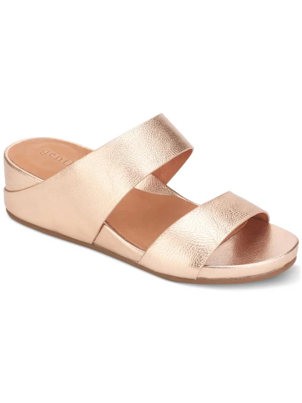 GISELLE Womens Two Strap Slide On Slide Sandals