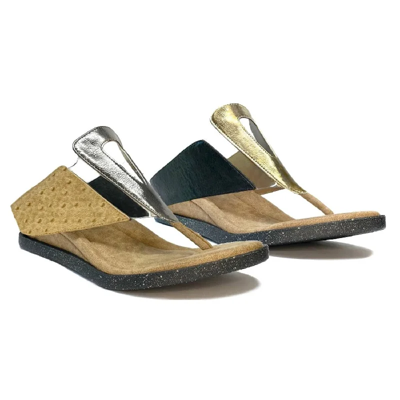 Grazia Reversible Sandal In Tan/black