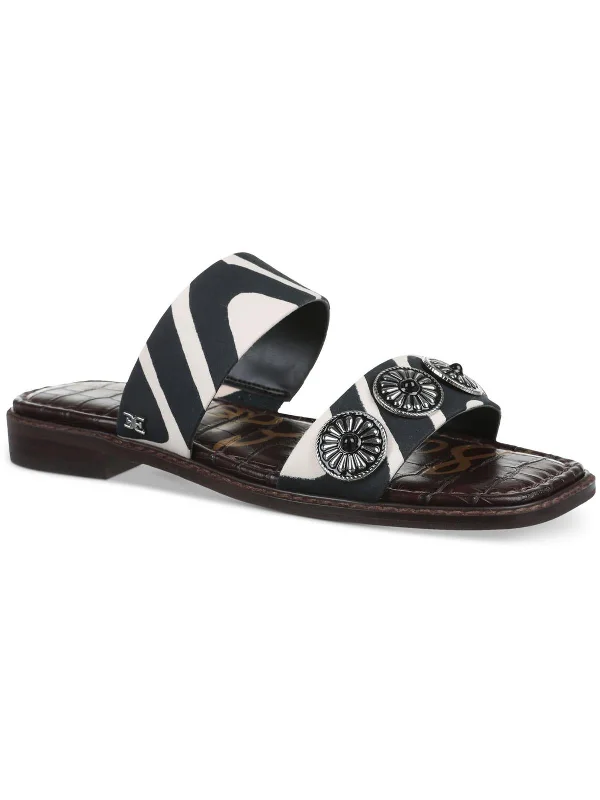 HERA Womens Zebra Print Open Toe Slide Sandals