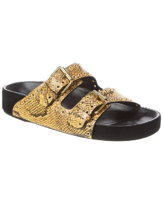 Isabel Marant Lennyo Snake-Embossed Leather Sandal