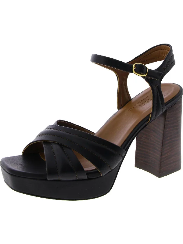 Jaime Womens Buckle Ankle Strap Block Heel