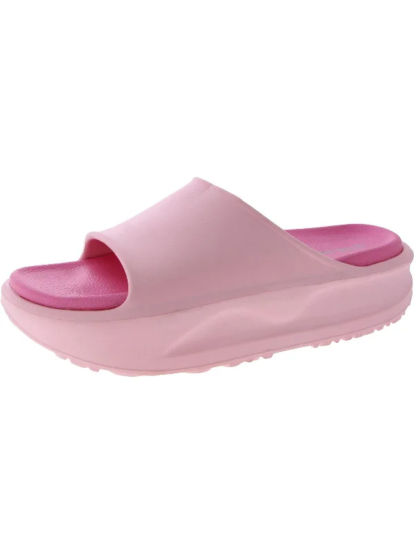 Jazzie Womens Cushioned Footbed Manmade Slide Sandals