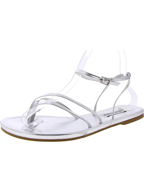 Jude Womens Faux Leather Buckle Strappy Sandals