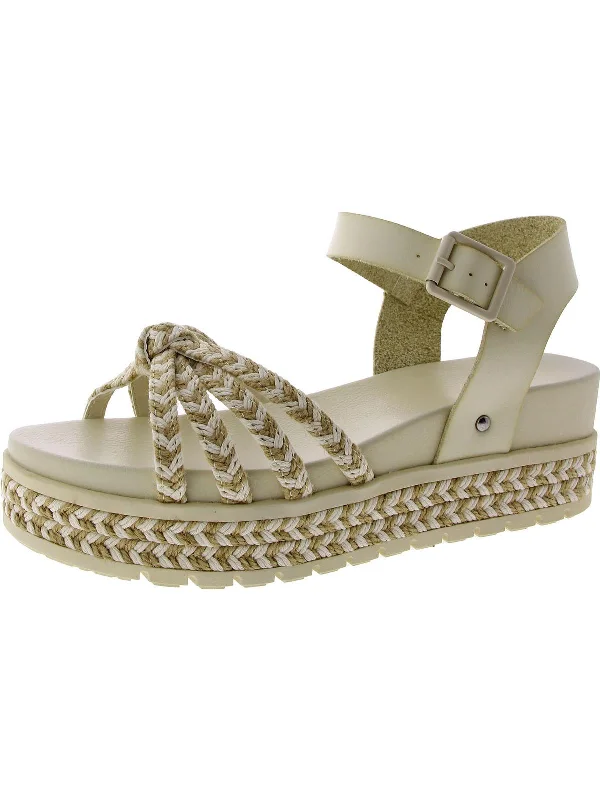 KEHLANI Womens Woven Round toe Ankle Strap