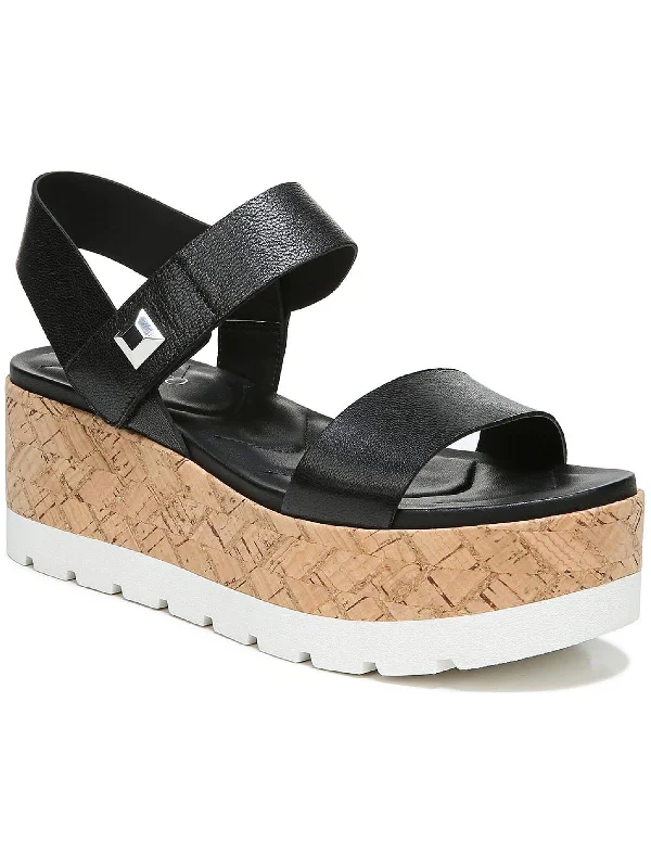 L Francisco Womens Leather Cork Platform Sandals