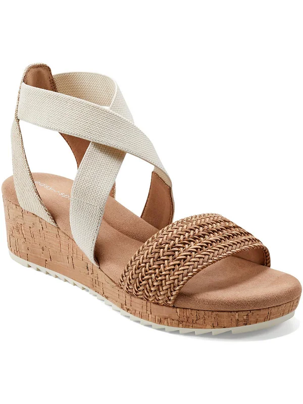 Lorena Womens Canvas Criss-Cross Wedge Sandals