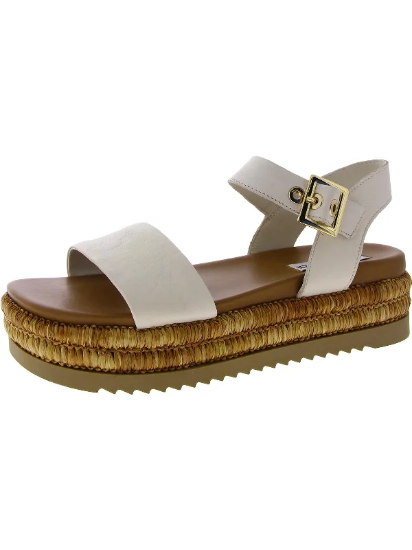 Malden Womens Leather Espadrille Flatform Sandals