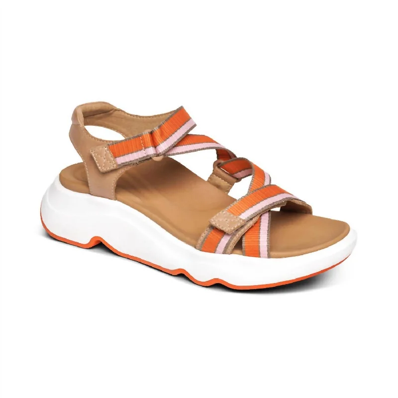 Marz Adjustable Sport Sandal In Camel