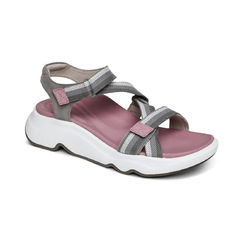 Marz Adjustable Sport Sandal In Grey