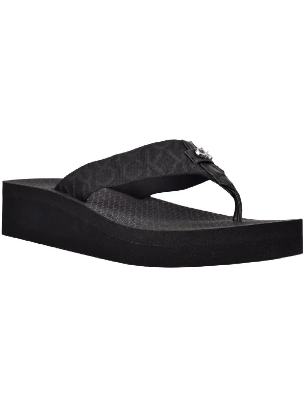 Meena Womens Logo Thong Slide Sandals