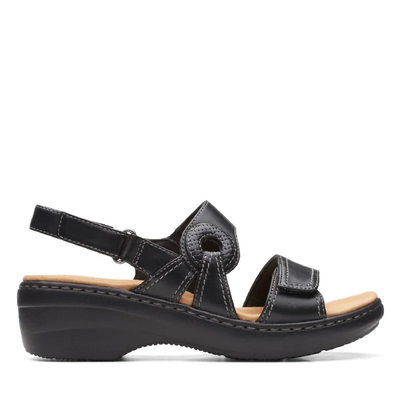 Merliah Sandal In Opal Black Leather