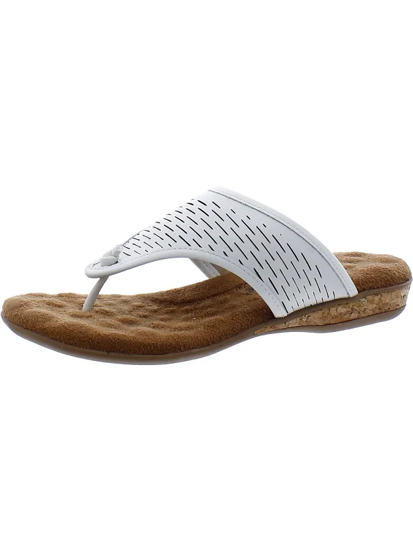 Nella Womens Leather Flip-Flop Thong Sandals