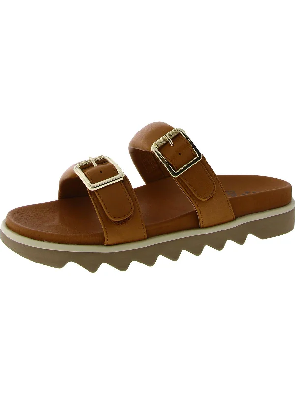 NIFTY Womens Flats Leather Slide Sandals