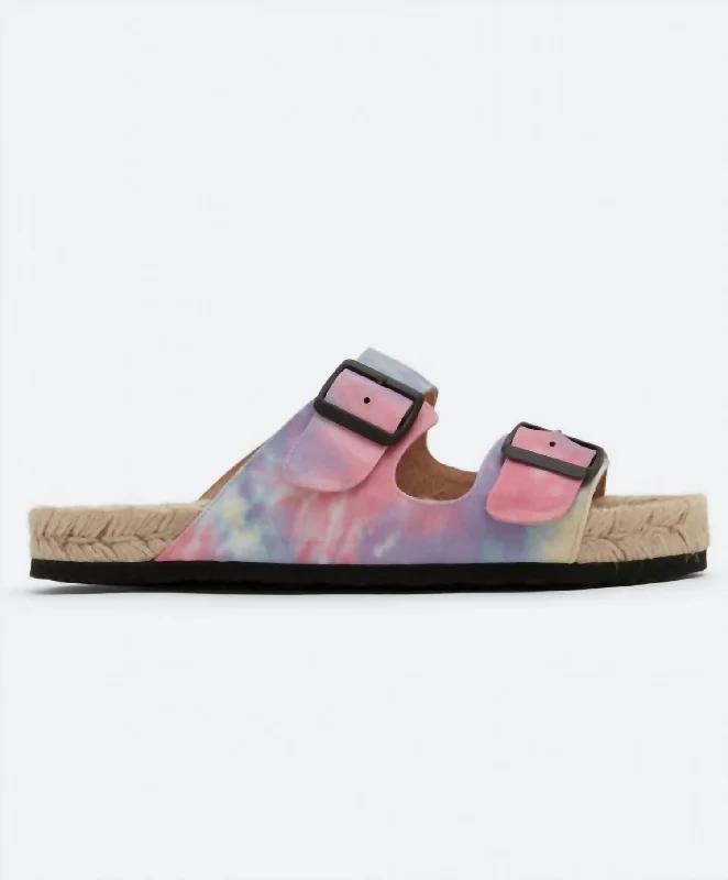 Nordic Sandals In Multi Tie Dye