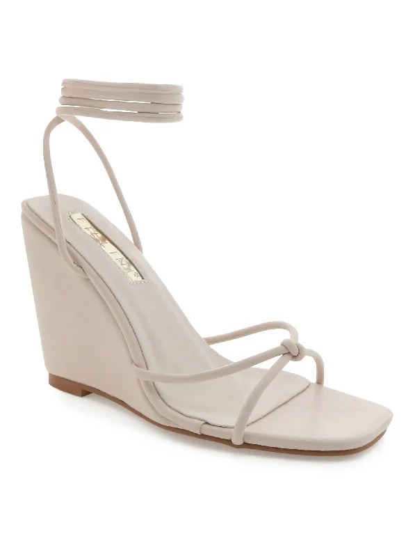 Otis Lace Up Wedge Sandal In Snow