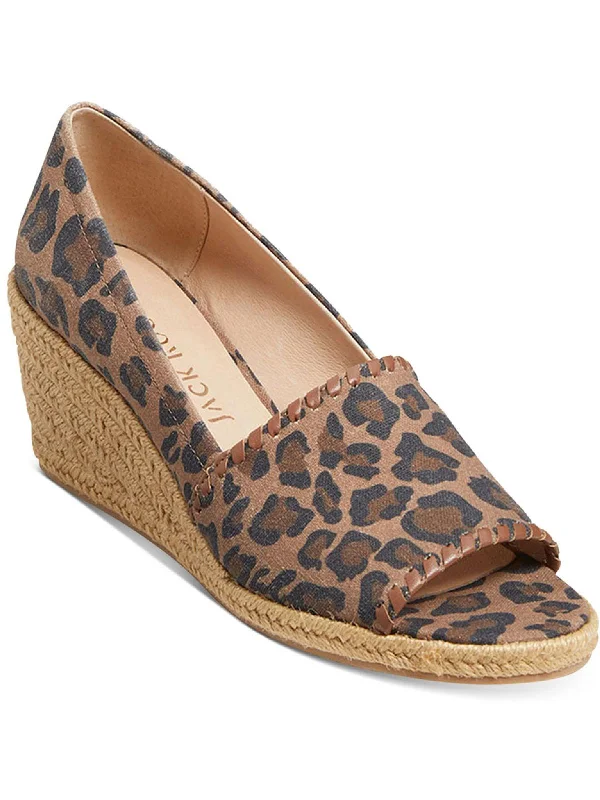 Palmer Womens Animal Print Woven Espadrilles