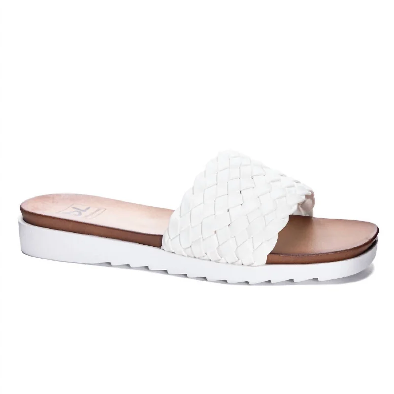 Pool Dayz Enjoy It Slide Sandal In White