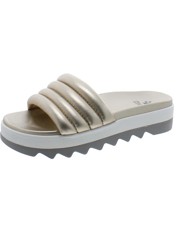 Prato Womens Leather Slip On Slide Sandals