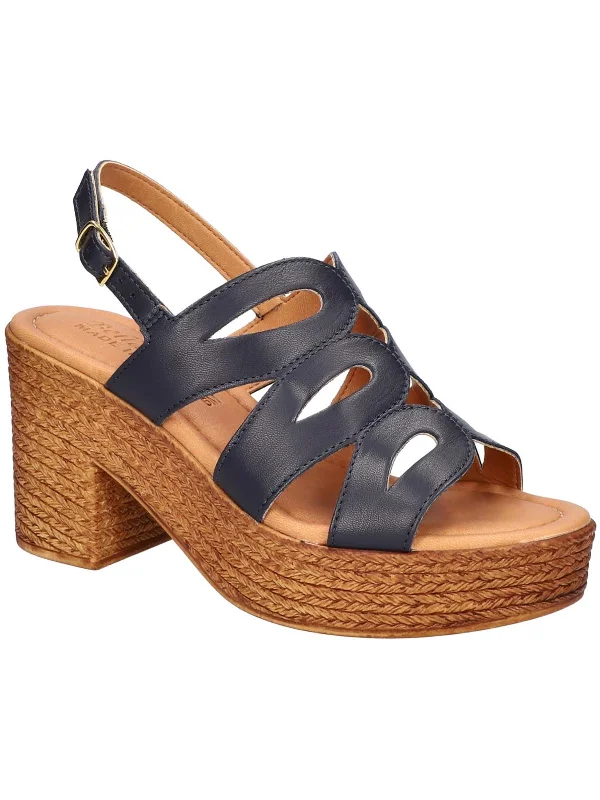 Pri Italy Womens Leather Laser Cut Ankle Strap