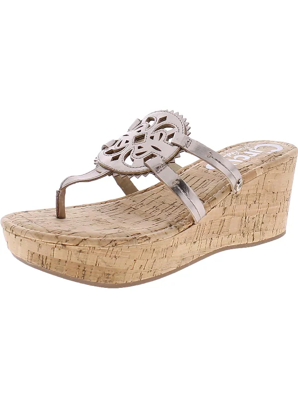 Rocky Womens Lined Cork Slip On Wedge Sandals